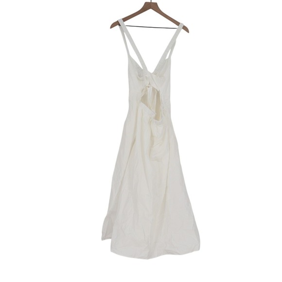 Lulus Strolling Sicily Midi Dress Womens Large White Cotton Pleated Backless - Picture 8 of 9